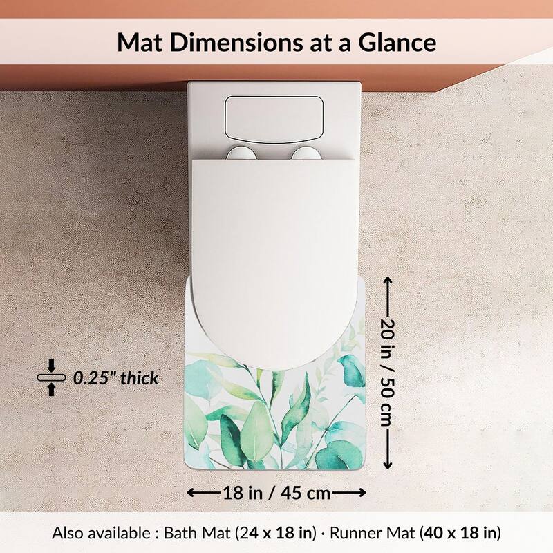 Decorative Contour Bath Mat 20x18 Ultra Absorbent Quick Dry Rug
