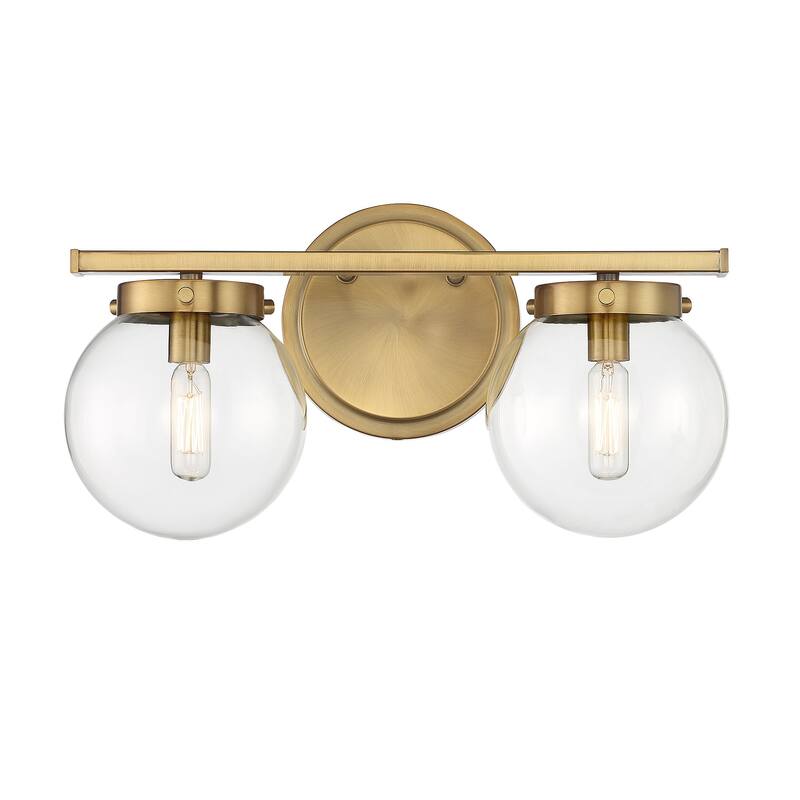 Meridian M80046 2 Light 16" Wide Bathroom Vanity Light - Natural Brass