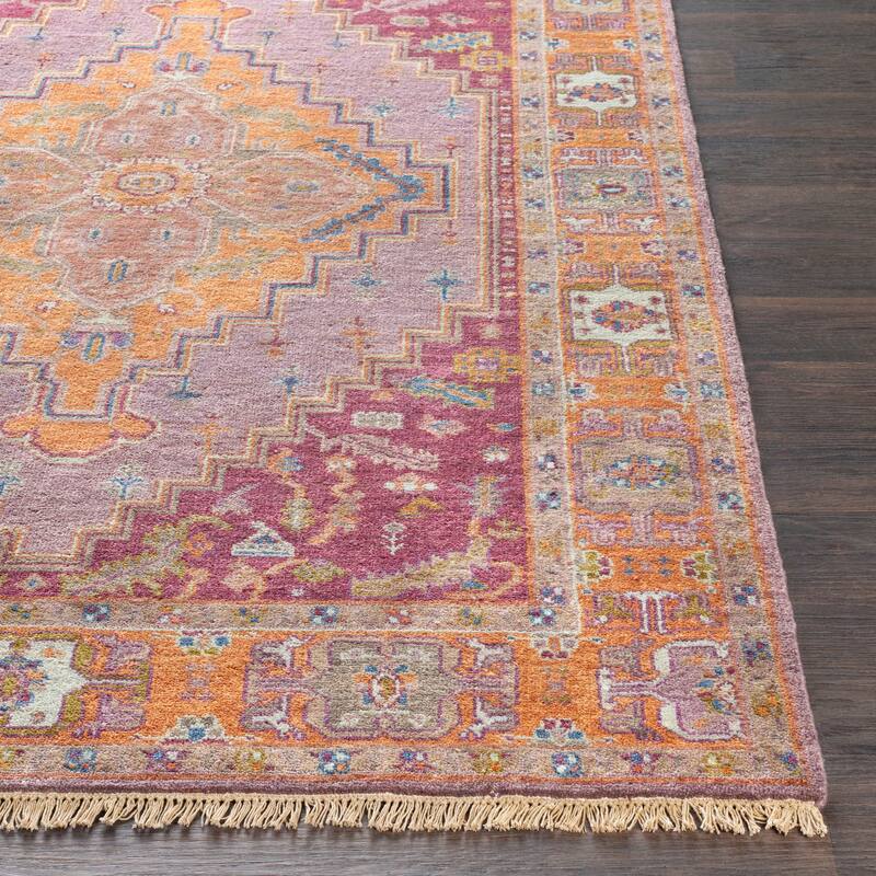 Hand-Knotted Joe Border New Zealand Wool Area Rug - 12' x 15'