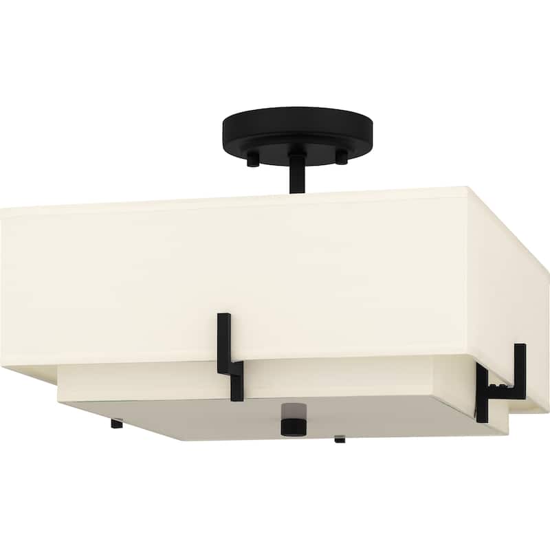 Renzo 2-Light Matte Black Semi-Flush Mount