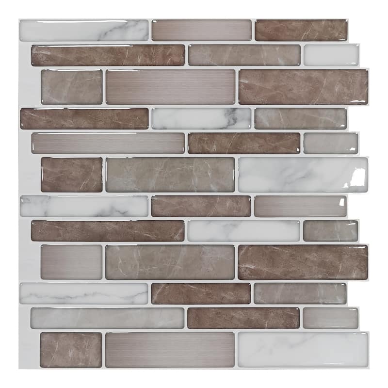 Art3d 12"x12" Vinyl Peel and Stick Backsplash Tile 10 Sheets