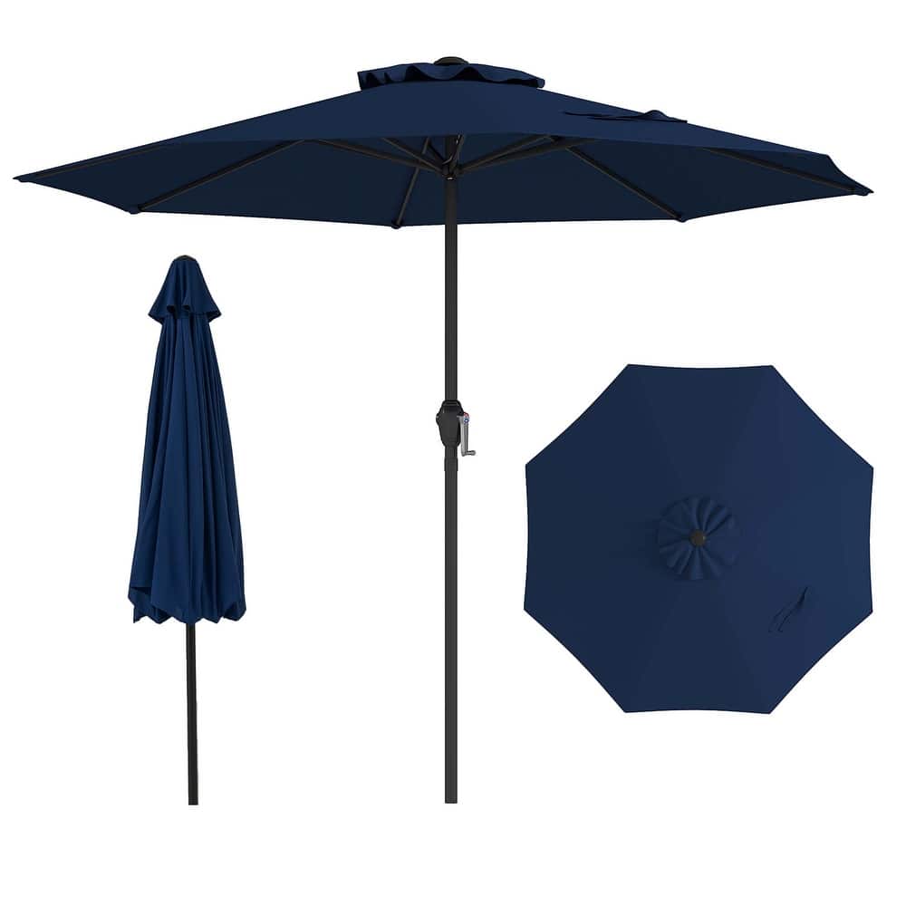 Gymax Outdoor Patio Umbrella Modern Table Umbrella w/8 Heavy Duty Ribs