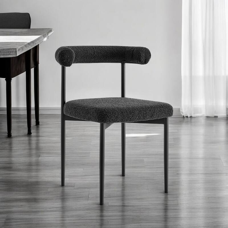 Set of 2 Upholstered Open Back Dining Chairs with Metal Legs - 20.50” x 23.50” x 30.50”
