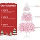 preview thumbnail 13 of 11, Yaheetech Premium 6ft/7.5ft Snow Flocked Artificial Decorative Christmas Tree, Pink
