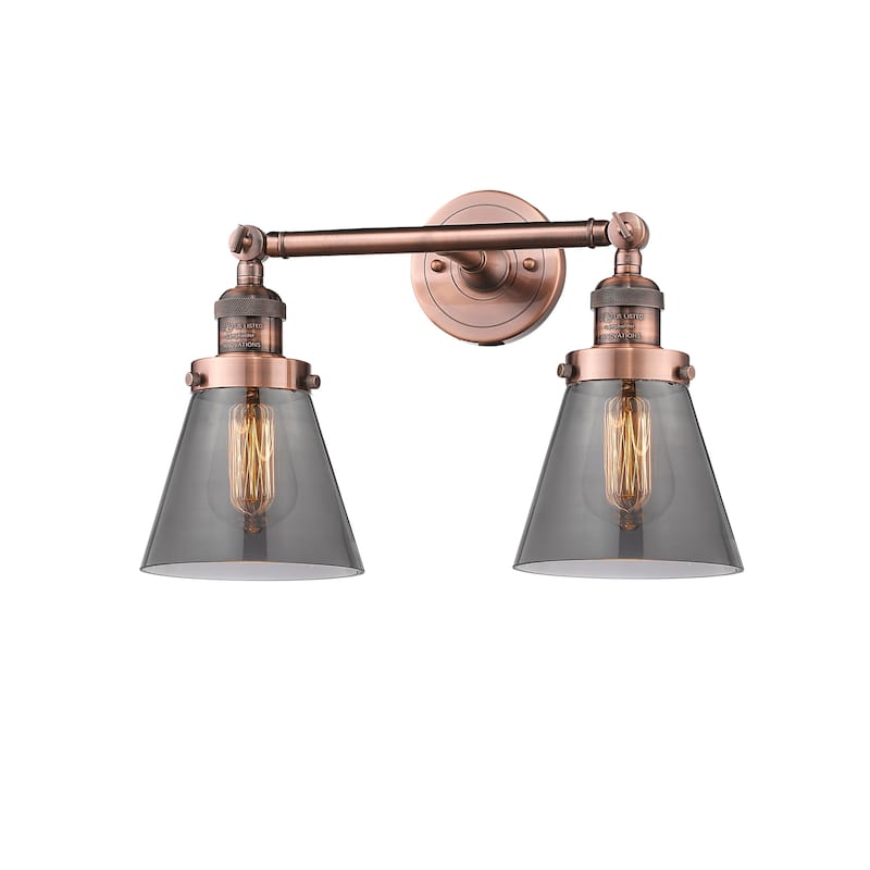 Innovations Lighting Small Cone 2 Light 16" Wide Bathroom Vanity Light