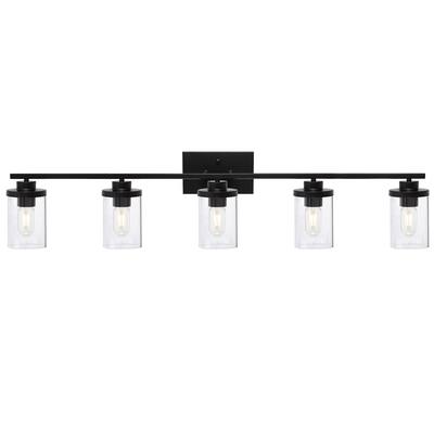 5-Lights Wall Sconce Light with Clear Glass Shade