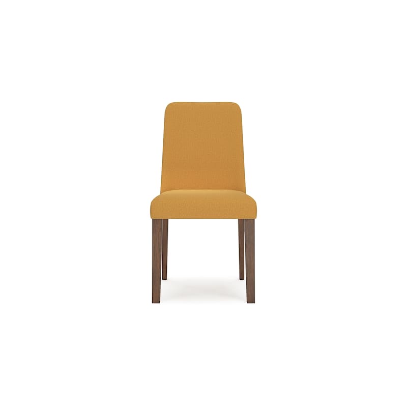 Jeyn Dining Side Chair Set of 2, Solid Hardwood, Yellow Polyester
