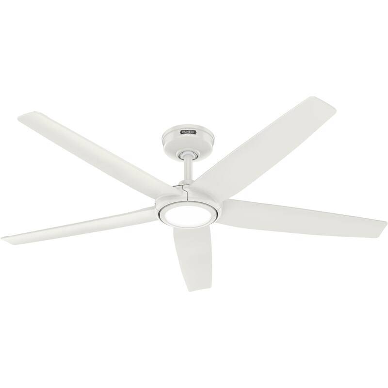 Hunter Zentech Wi-Fi ENERGY STAR Damp Rated Ceiling Fan w/ LED Light and Handheld Remote - Modern & Contemporary - SMART FAN!