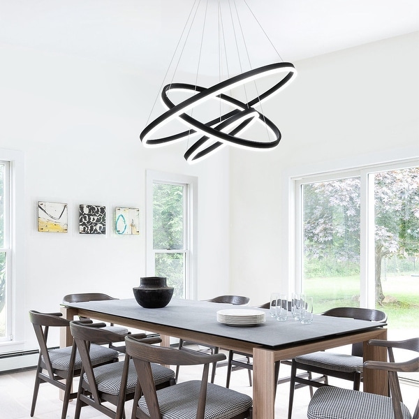 Modern Dimmable 3 Light Unique Tiered LED Chandelier On Sale Bed Bath Beyond 37919005