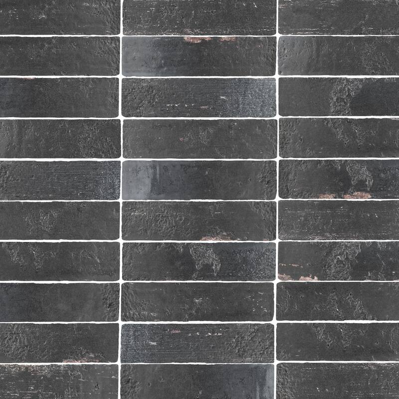 Merola Tile Sequoia Nero 2-1/2" x 9-7/8" Ceramic Wall Tile