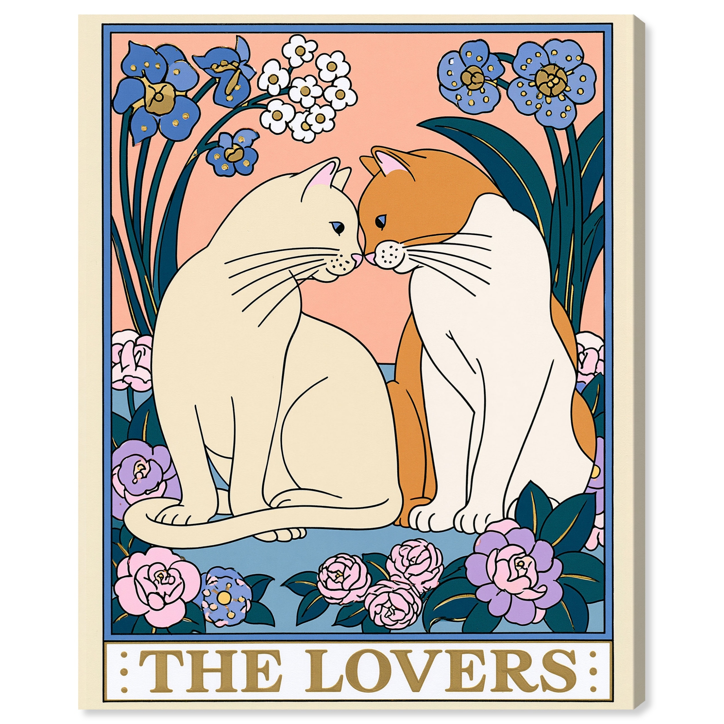 The Lovers Cat Wall Decor Canvas Print by Art Remedy