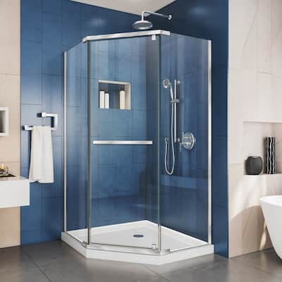 DreamLine Prism 40 1/8 in. x 40 1/8 in. x 72 in. Frameless Pivot Shower Enclosure - 40.13" x 40.13"