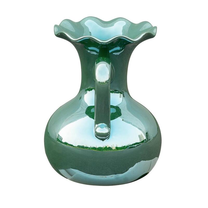 9" Hunter Green Amphora Ceramic Table Vase - 8.50