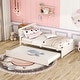 preview thumbnail 11 of 23, Twin Size Wooden Platform Bed Frame with Trundle Bed & Headboard