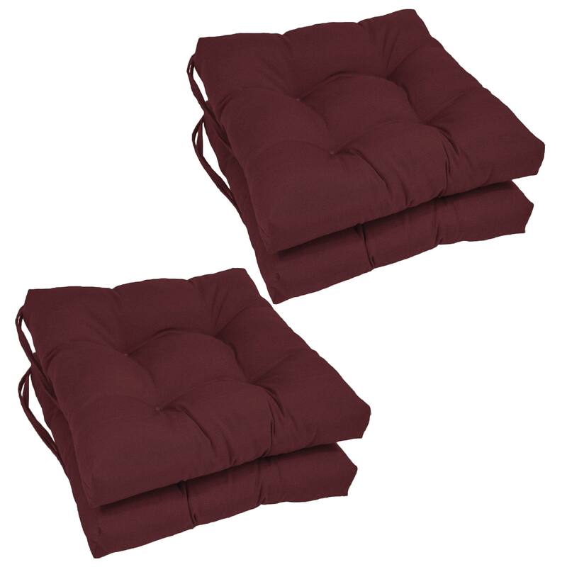 16-inch Square Indoor Chair Cushions (Set of 2, 4, or 6) - 16" x 16" - Set of 4 - Burgundy