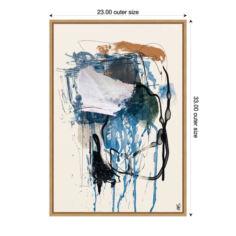 Twin Abstract No. 1 by Dan Hobday (23 x 33 in.), Framed Canvas Wall Art Print