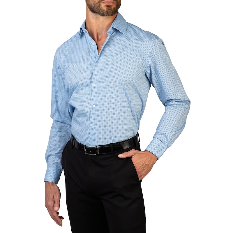Lucky Brand Men's Printed Stretch Slim Fit Dress Shirt