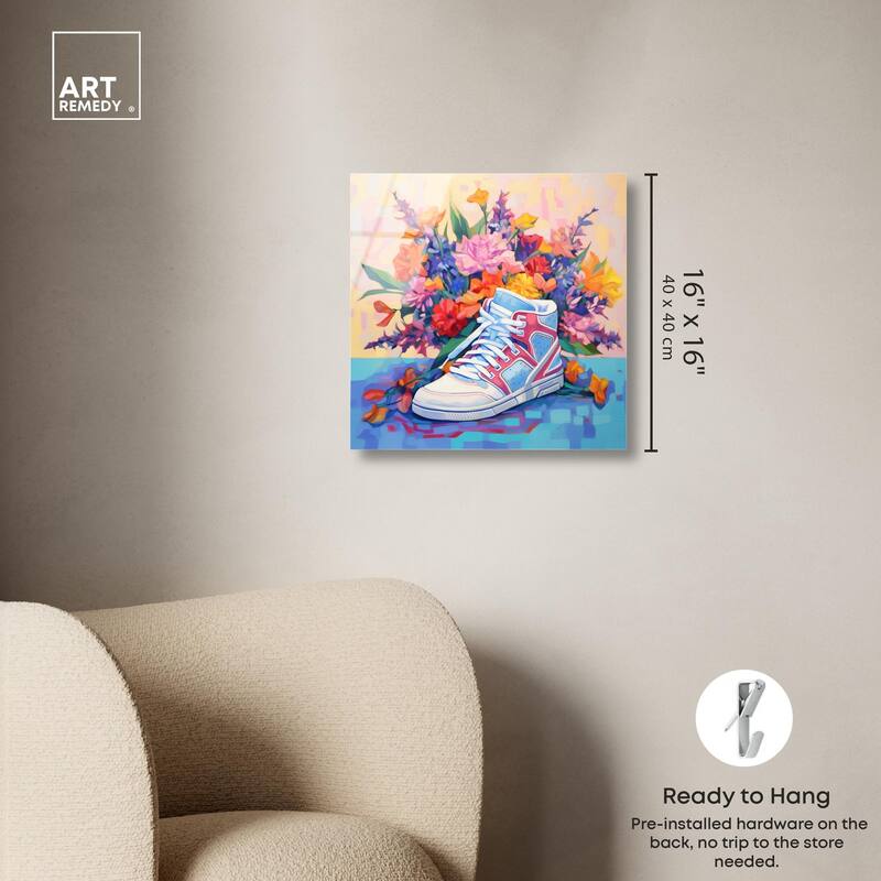 Colorful Sneaker Bouquet II Acrylic by Art Remedy, Ready to Hang