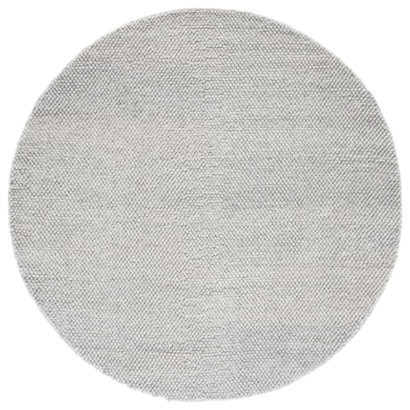 SAFAVIEH Handmade Natura Eduina New Zealand Wool Rug - 6' Round - Silver - Round
