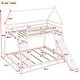 preview thumbnail 3 of 14, Playful Design Twin over Queen House Bunk Bed with Climbing Nets and Climbing Ramp