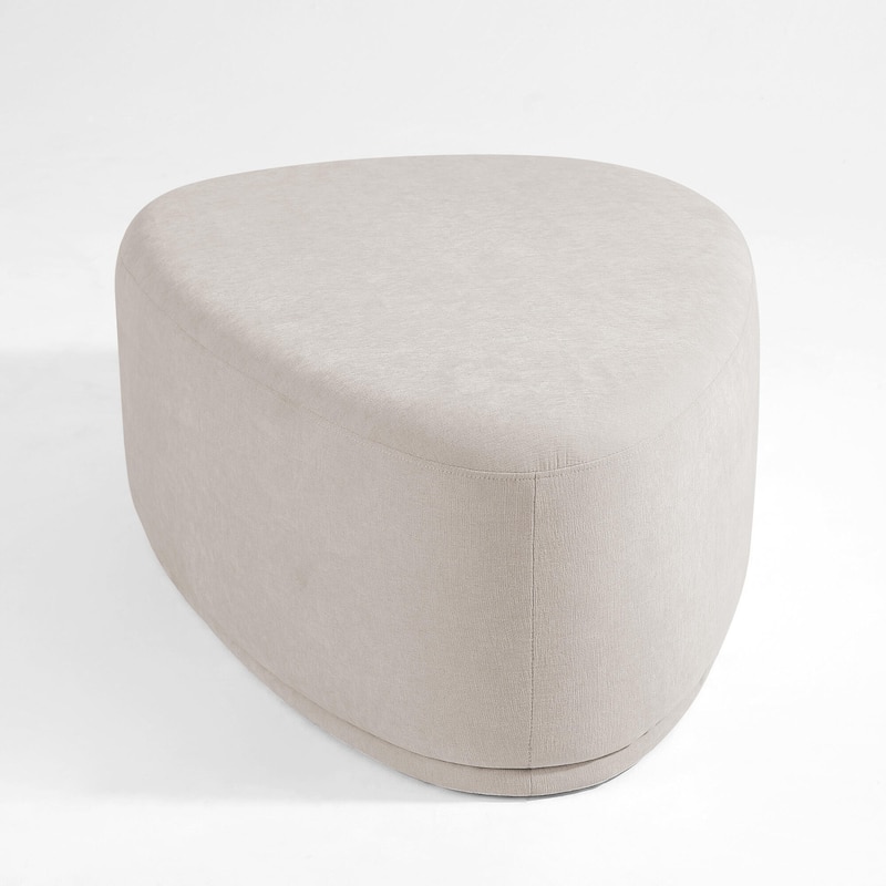 Bonnie 26"/43" W Chenille Small/ Oversized Triangular Cheese Ottoman
