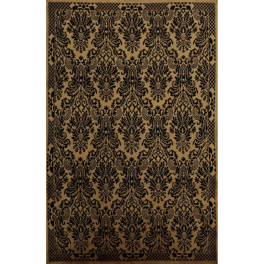 Hand Knotted Oriental 100% Wool Carpet Traditional Floral Yellow & Gold Nepalese Area Rug - 11' 10'' X 9' 0''