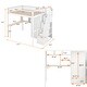 preview thumbnail 4 of 25, Full Size Wood Loft Bed with Bookshelf, Stairs Drawers, Desk and Wardrobe with Top Bunk with Full Length High Guardrails