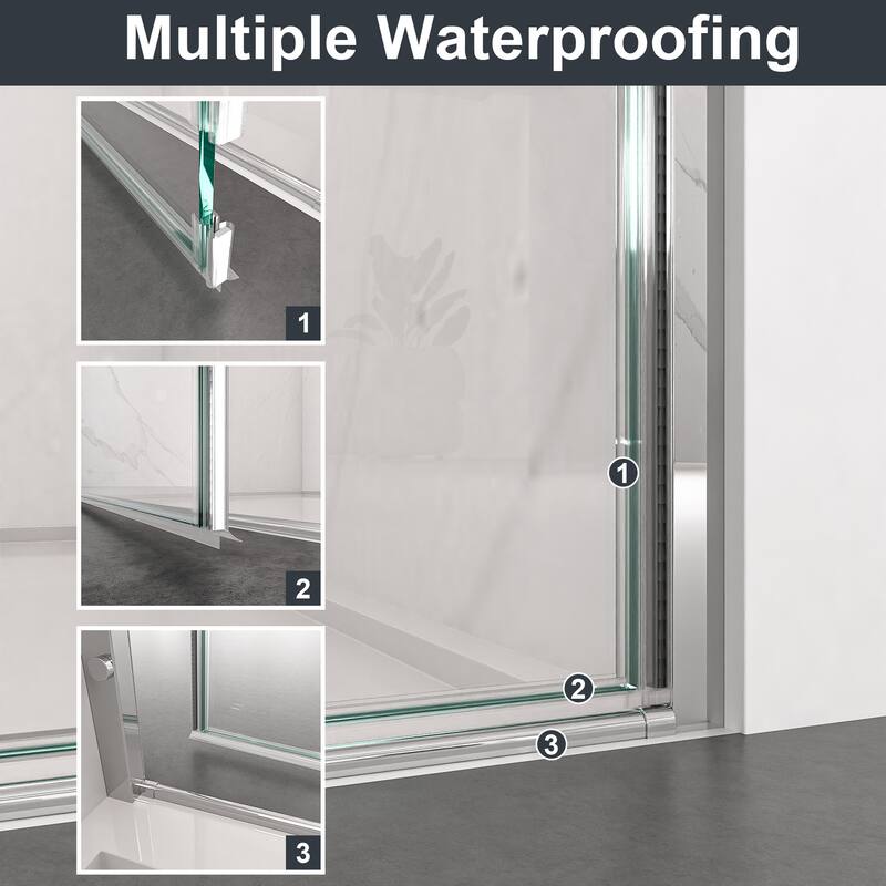 24" x 72" Semi-Frameless Pivot Shower Door