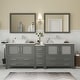 preview thumbnail 26 of 51, Vanity Art 84" Double Sink Bathroom Vanity Set with Engineered Marble Top and Free Mirrors Grey