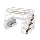 preview thumbnail 38 of 36, Twin Size Loft Bed with Desk, 2 Shelves and 7 Drawers