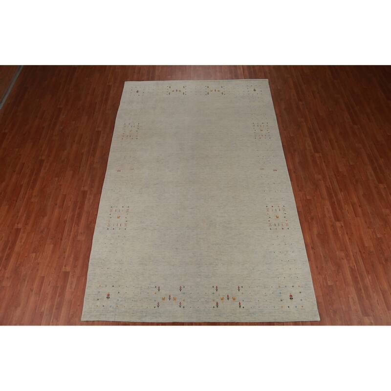 Tribal Gabbeh Indian Area Rug Handmade Wool Carpet - 7'5" x 11'7"