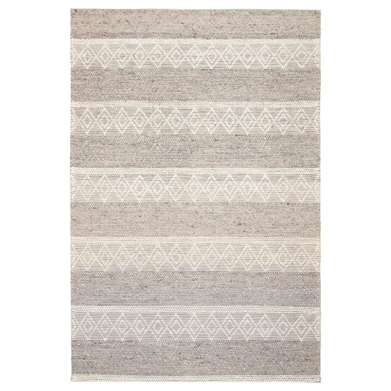 ECARPETGALLERY Braid weave Sienna Grey Wool Rug - 6'1 x 9'0 - Grey - 6'1 x 9'0