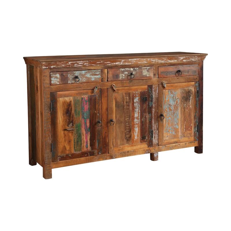 3-Door Accent Cabinet, Reclaimed Wood - Reclaimed Wood