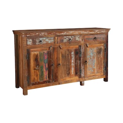 3-Door Accent Cabinet, Reclaimed Wood