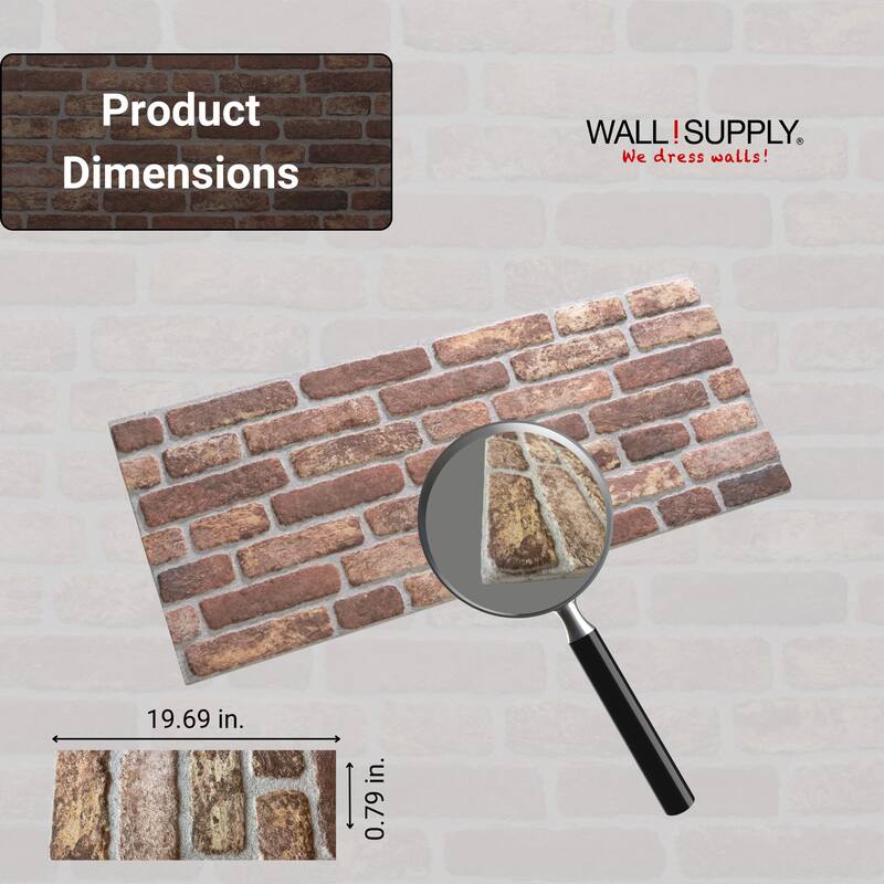 Wall!Supply UltraLight HD Printed 3D EPS Foam Panels, Set of 4 Panels (25.83 sq. ft.)