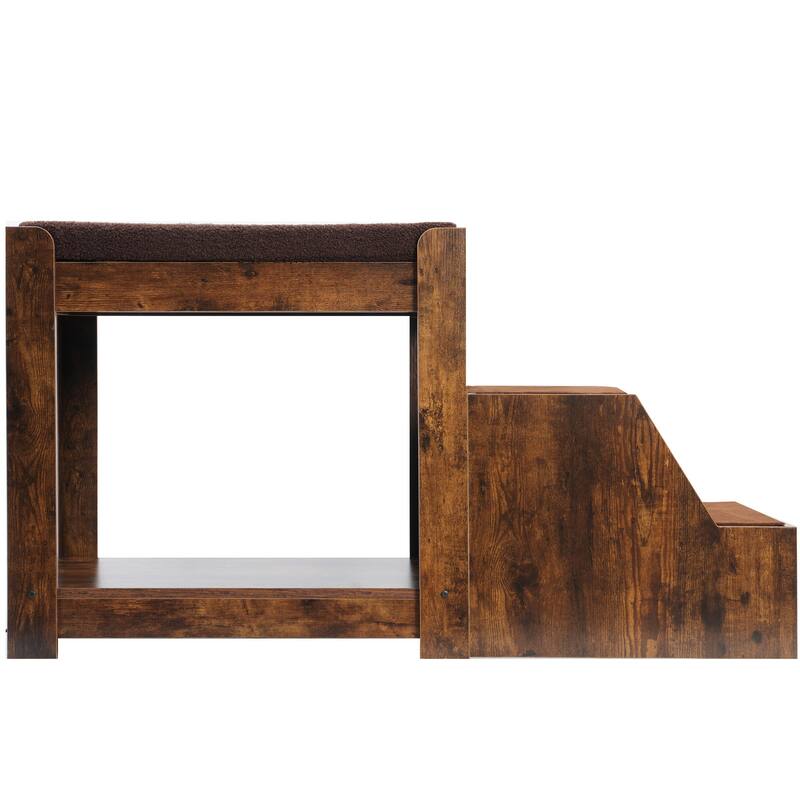 Anmytek Pet Bunk Bed with Removable Step Multi Level Window Perch Seat Platform with Pad for Dogs and Cats Indoor Use