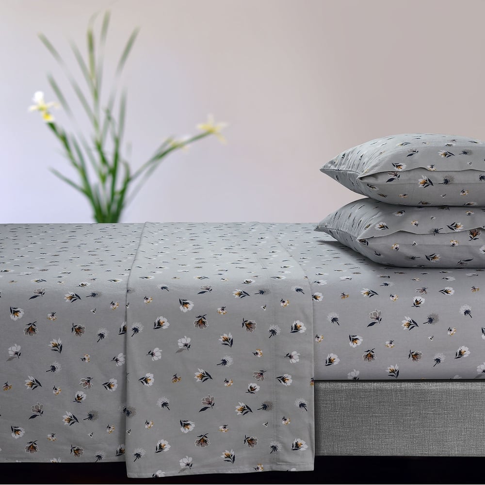 Soft 170-GSM Cotton Flannel Printed Extra Deep Pocket Sheet Set