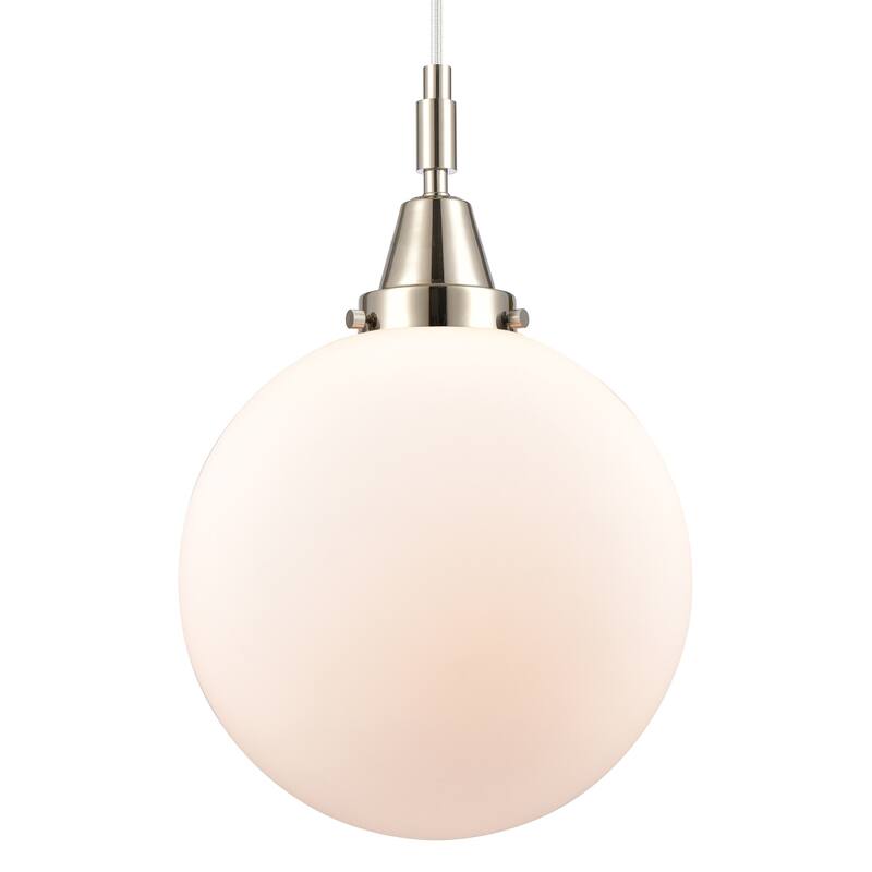 Innovations Lighting 447-1P-G201-10 Beacon 10" Wide Mini Pendant with - Polished Nickel