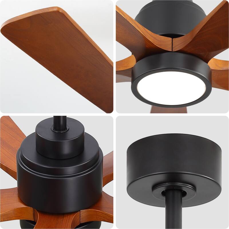 Sofucor 52 Inch Ceiling Fan with Light,6-Speed Quiet Remote Control,Dimmable LED,for Living Room, Bedroom and other Indoor