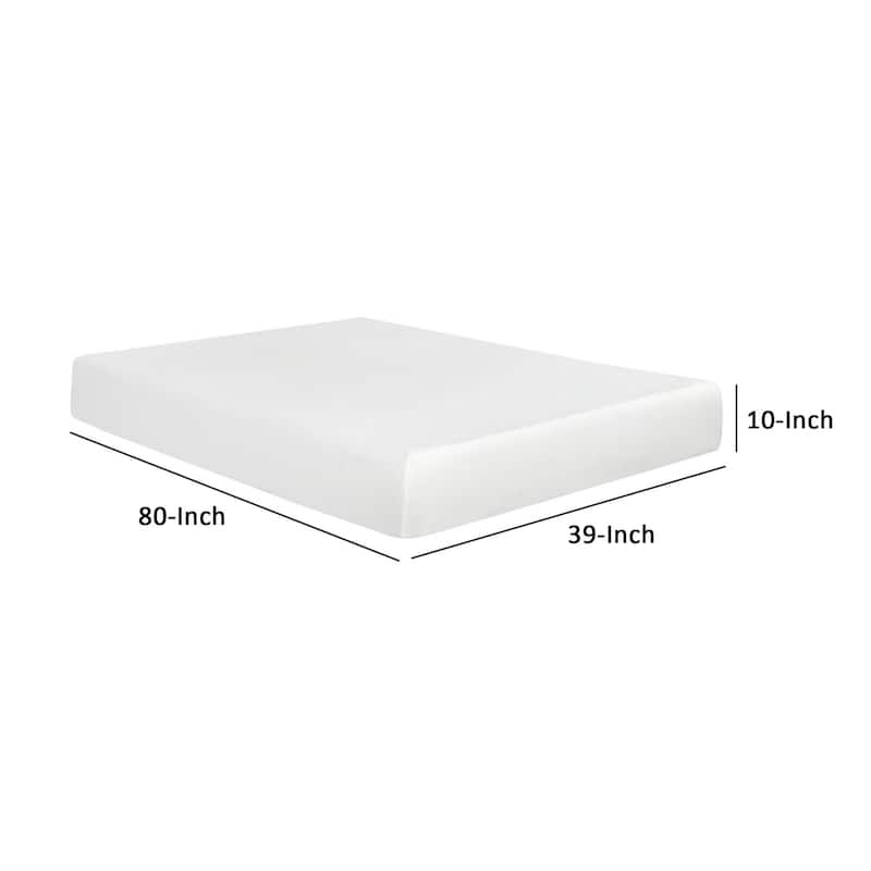 Bree 10 Inch Plush XL Twin Size Mattress with Gel Foam, Aloe Vera Infused