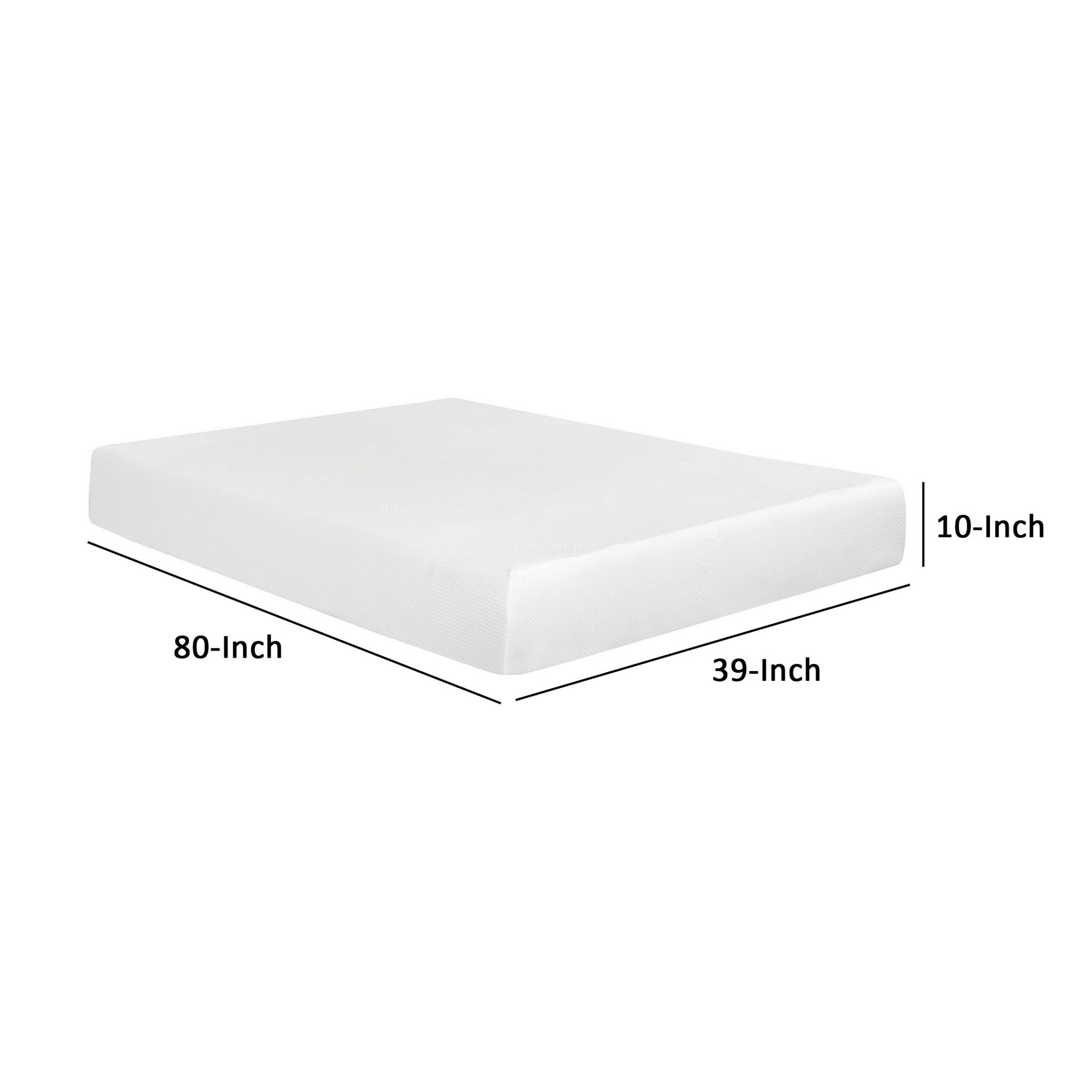 Bree 10 Inch Plush XL Twin Size Mattress with Gel Foam, Aloe Vera