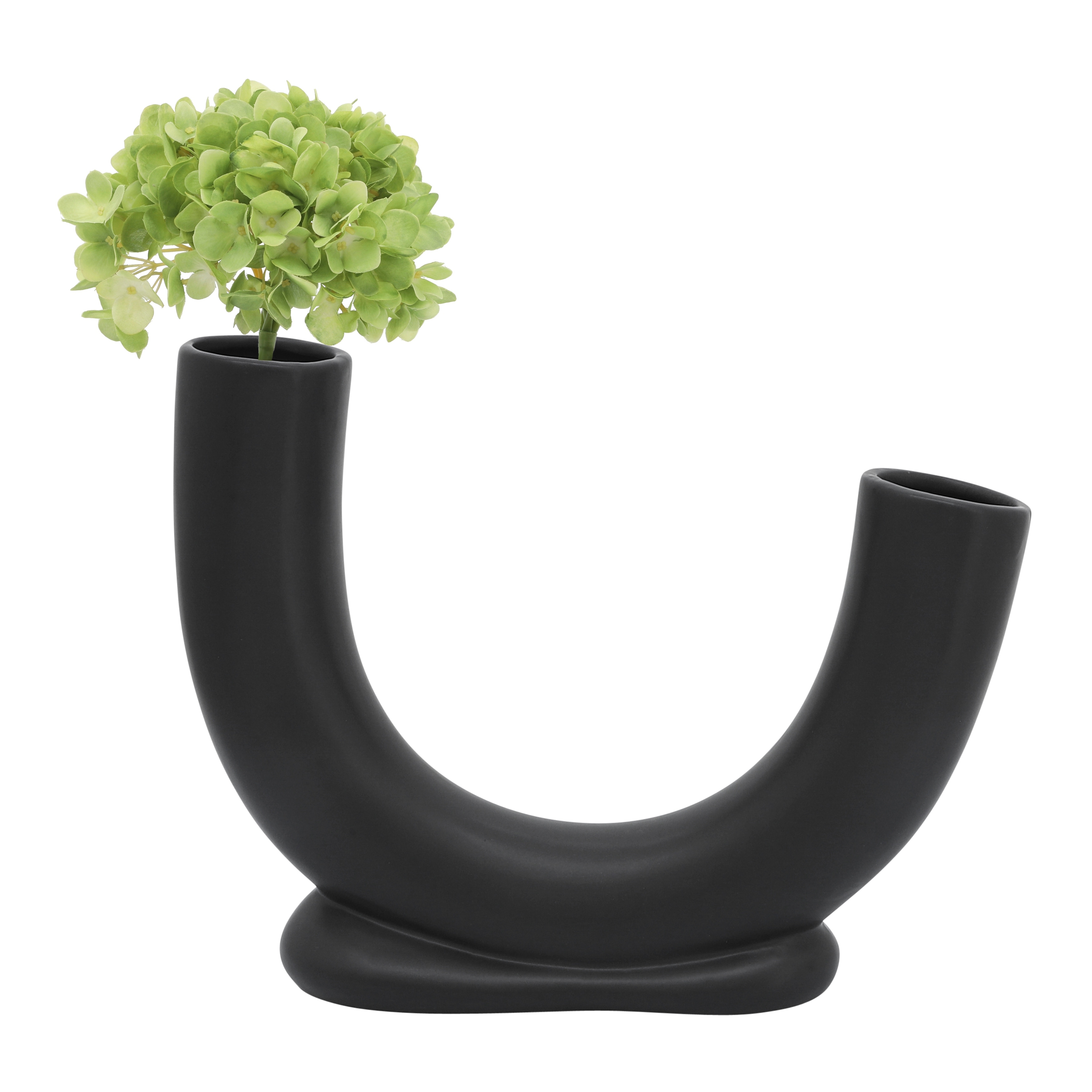 Sagebrook Home Ceramic U-Shaped Decorative Vase Contemporary Abstract Style Vase Unique Artistic Decor