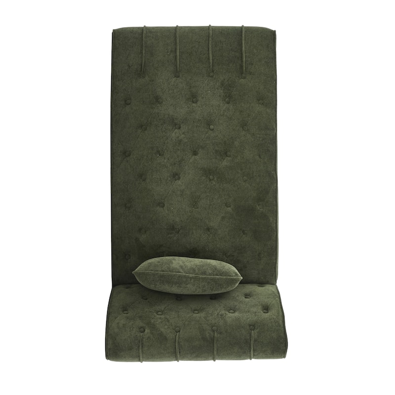 Christopher Knight Home - Classic Indoor Velvet Upholstered Button-Tufted Chaise Lounge Chair with Solid Wood Legs - 54.5"L