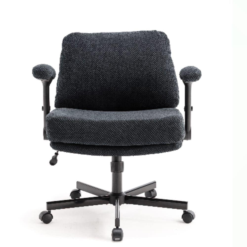 Criss Cross Chair with Wheels and Flip Arm Office Chair with Thick Cushion, Adjustable Swivel Desk Chair for Home Office