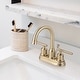preview thumbnail 10 of 21, WOWOW 4 in. Centerset Double Handle Bathroom Faucet with Drain Kit Included