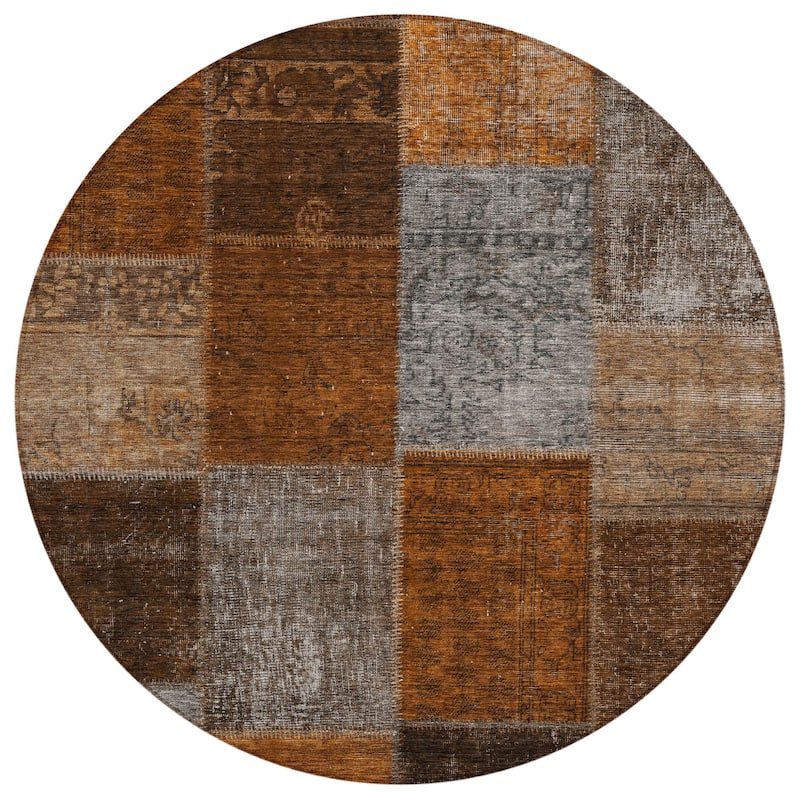 HomeRoots Patchwork Transitional Rectangle Outdoor Rug