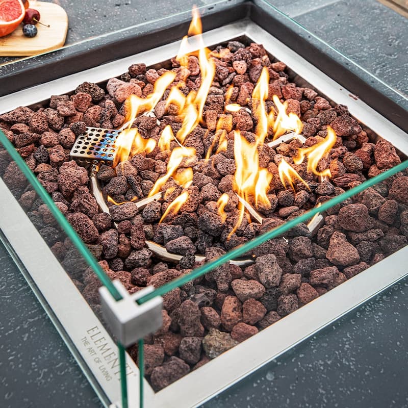 Elementi Manhattan Dark Grey Outdoor Fire Pit Table - 36 Inches