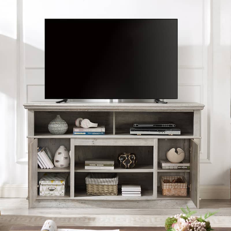 Farmhouse TV Stand with 2 Cabinets, 6 Drawers and Cable Management for Living Room Bedroom and Office
