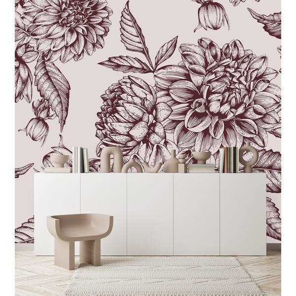 Large Flowers Wallpaper Peel and Stick and Prepasted - Bed Bath ...
