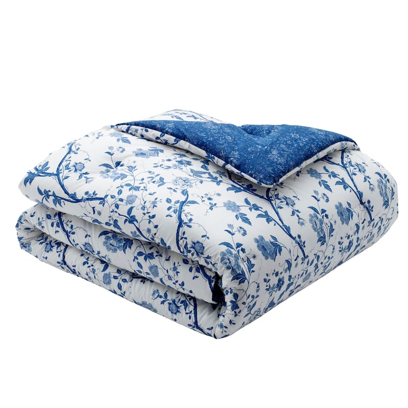 Laura Ashley Elise Blue Cotton Duvet Cover Set
